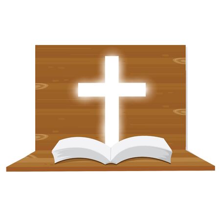 illustration. Bible open Christian. into the light. Religious symbol of Christianity.のイラスト素材