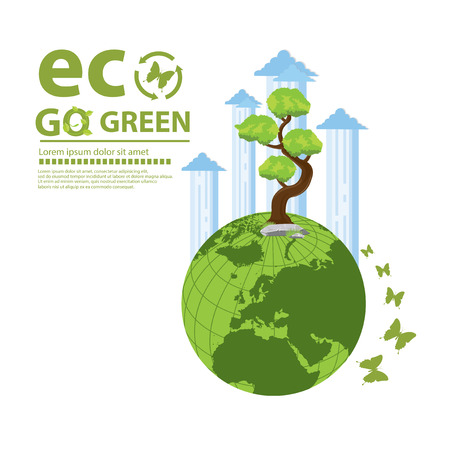 Ecology concept. save world vector illustration.のイラスト素材