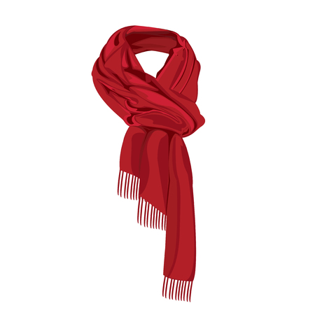 red striped scarf isolatedのイラスト素材