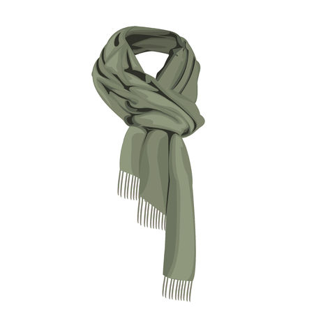 gray striped scarf isolatedのイラスト素材