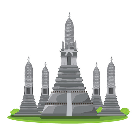 travel thailand, wat arun bangkokのイラスト素材