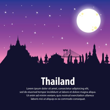 Vector illustration. Thailand. Travel around Bangkok.のイラスト素材