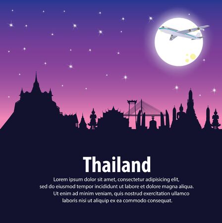 Vector illustration. Thailand. Travel around Bangkok.のイラスト素材