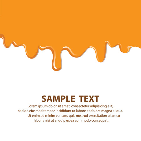 Vector dripping Orange. vector honey drips on white backgroundのイラスト素材