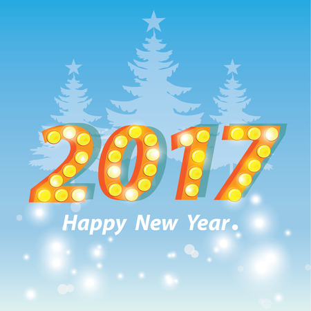 happy new year 2017. Christmas Vector illustration.のイラスト素材