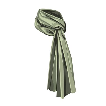 fashion . Flat scarf design stylized and beautiful, illustration scarf color gray.のイラスト素材
