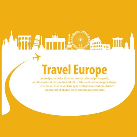 European tour. Vector illustrationのイラスト素材