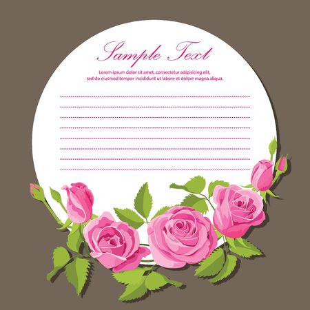 Pink rose stationary for romantic messages.のイラスト素材