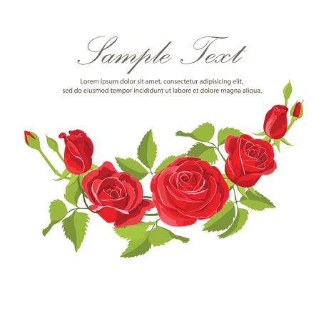 Red rose stationary for romantic messages.のイラスト素材