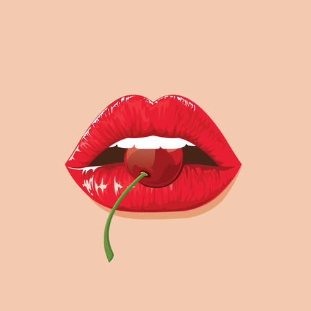 illustration. sexy lipsのイラスト素材