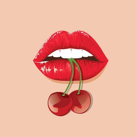 illustration. sexy lipsのイラスト素材