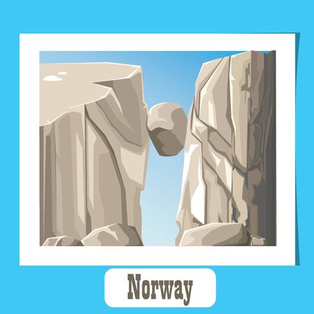 illustration. Pulpit Rock, Preikestolen in Norwayのイラスト素材