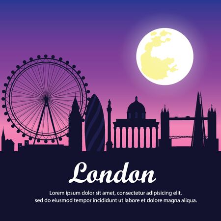 illustration. travel around London.のイラスト素材