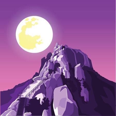 Travel Korea Seoraksan National Park. Ulsanbawi Rock.  illustration vector.のイラスト素材