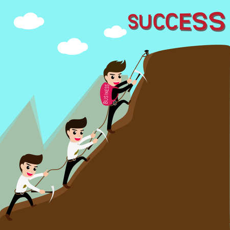 Leadership and team are success in business. Vector Illustration.のイラスト素材