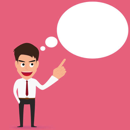 Businessman Speech bubble. Vector Illustrationのイラスト素材