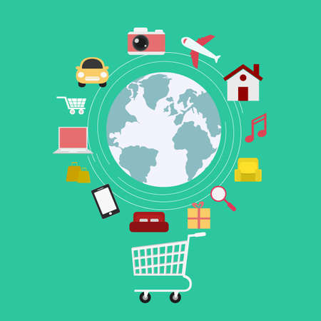 Ecommerce. Set icons online shopping. Vector Illustration.のイラスト素材