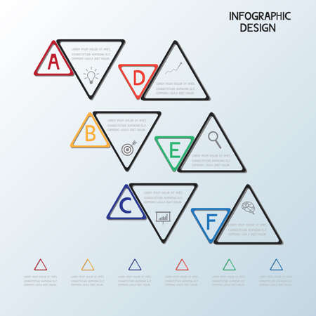 Infographic triangle template. Can be used for workflow layout diagram web design infographics. Vector Illustrationのイラスト素材
