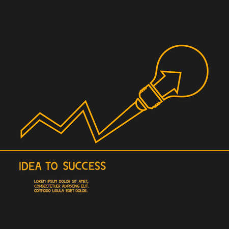 Idea make to success . Concept of idea. Vector Illustrationのイラスト素材