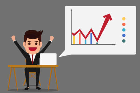 Successful business growth chart.のイラスト素材