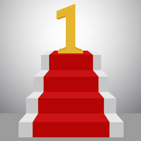 Stair step go to success. The number one of business. Vector Illustration.のイラスト素材