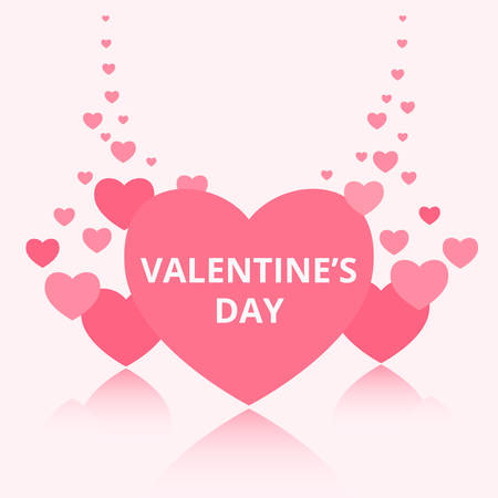 Happy Valentine`s Day abstract background. Falling in love with hearts.  Vector Illustration.のイラスト素材