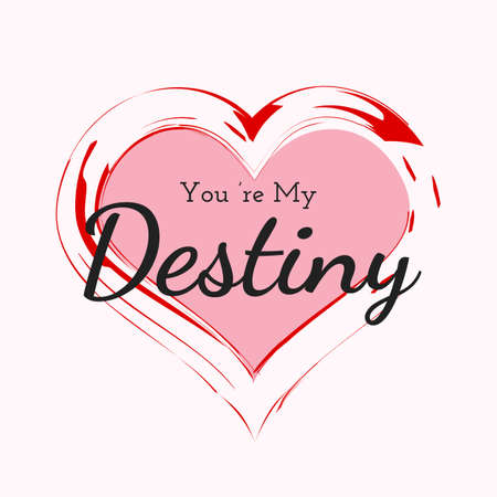 Happy Valentine`s Day abstract background. My destiny. Vector Illustration.のイラスト素材