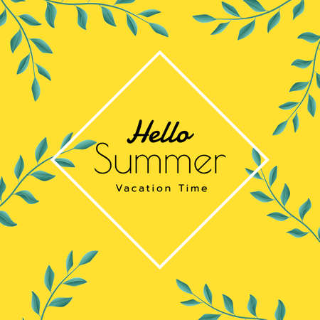 Summer tropical leaf banner sale. Seasonal design advertising paper cut style. Vector Illustration.のイラスト素材