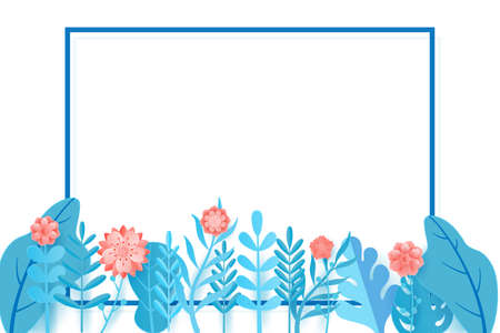 Paper art style. Spring sale banner design leaves and flower. Promotion offer template, banners, brochure, voucher discount, flyers, invitation, posters, wallpaper. Paper cut modern design. Vector Illustration.のイラスト素材