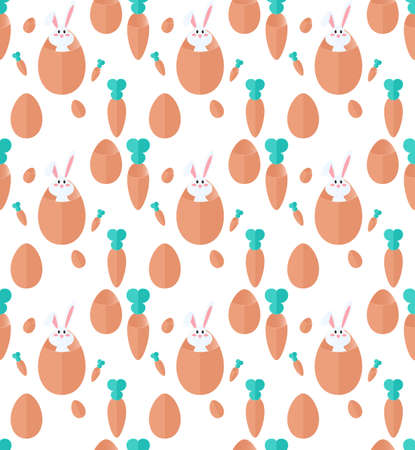 Easter egg seamless pattern. Easter and Spring season holiday design for website, printing on fabric, gift wrap and wallpapers. Vector Illustration.のイラスト素材