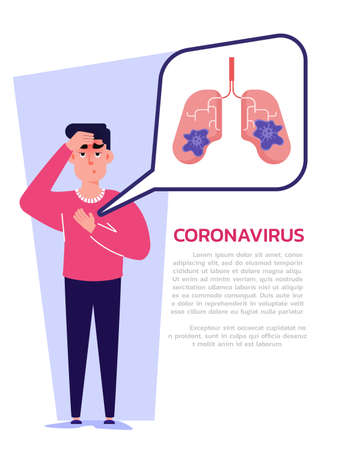 Coronavirus outbreak. Covid-19 Infected and symptoms.のイラスト素材