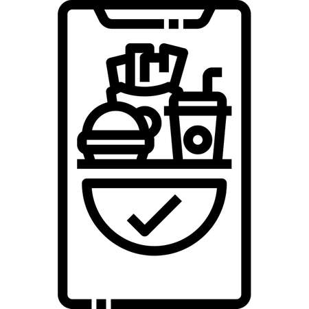 Food Delivery filled outline style. Icon design for application, website, poster, printing.のイラスト素材