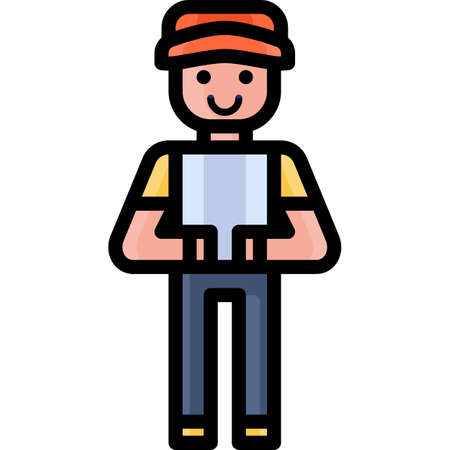 Food Delivery filled outline style. Icon design for application, website, poster, printing.