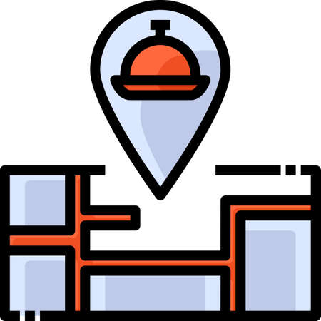 Food Delivery filled outline style. Icon design for application, website, poster, printing.のイラスト素材