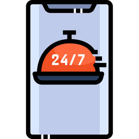 Food Delivery filled outline style. Icon design for application, website, poster, printing.