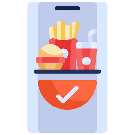 Food Delivery filled outline style. Icon design for application, website, poster, printing.のイラスト素材