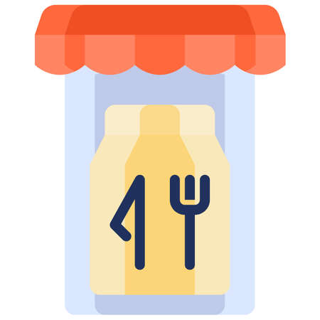 Food Delivery filled outline style. Icon design for application, website, poster, printing.のイラスト素材