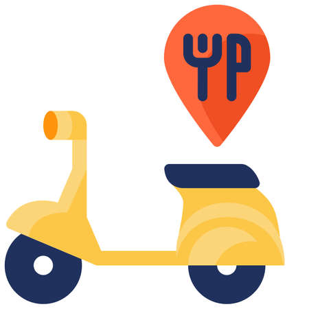 Food Delivery filled outline style. Icon design for application, website, poster, printing.のイラスト素材