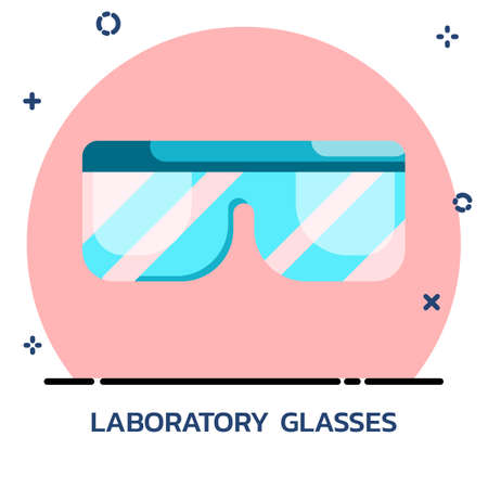 Laboratory glasses flat style. Icon design for mobile application, website.のイラスト素材