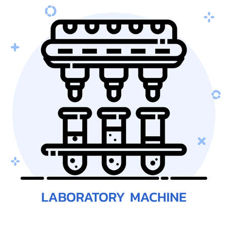 Science laboratory machine learning line style. Icon design for mobile application, website.のイラスト素材