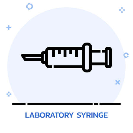 Syringe line style. Icon design for mobile application, website.のイラスト素材