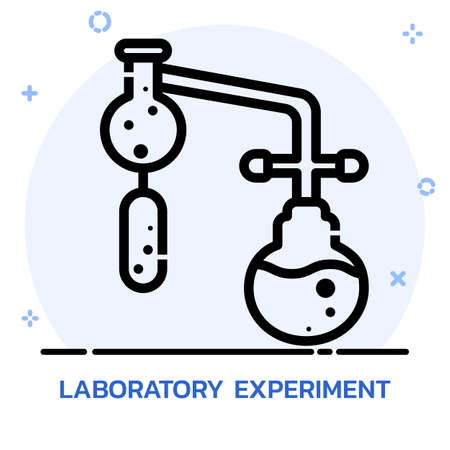 Science chemical experiment line style. Icon design for mobile application, website.のイラスト素材