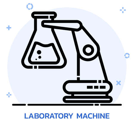 Science laboratory machine learning line style. Icon design for mobile application, website.のイラスト素材
