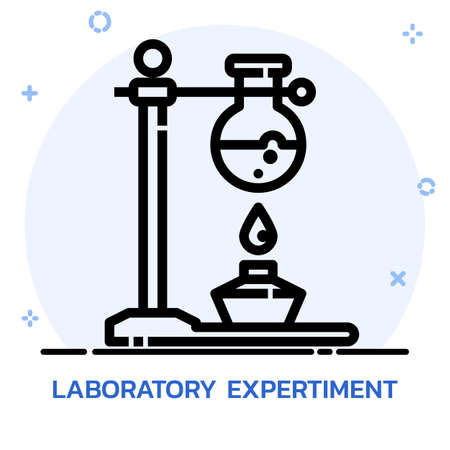 Science chemical experiment line style. Icon design for mobile application, website.のイラスト素材