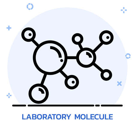 Science molecule model line style. Icon design for mobile application, website.のイラスト素材