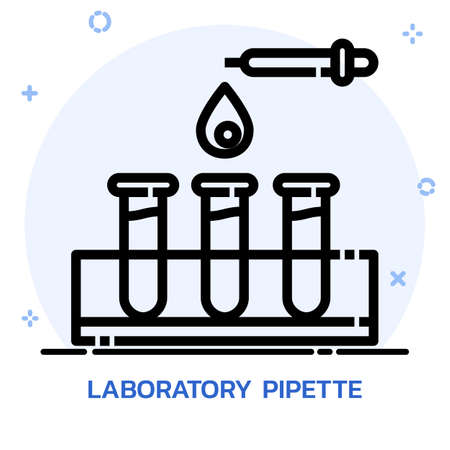 Science chemical experiment line style. Icon design for mobile application, website.のイラスト素材