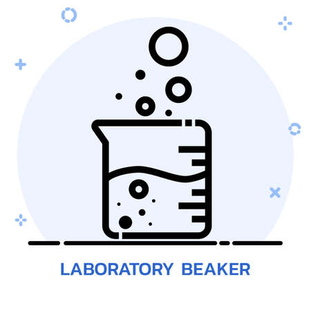 Science chemical experiment line style. Icon design for mobile application, website.のイラスト素材