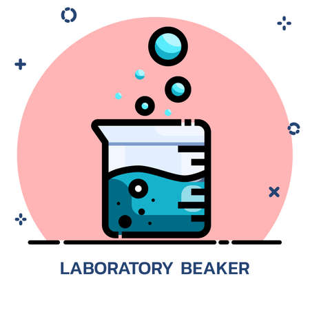 Science chemical experiment filled outline style. Icon design for mobile application, website.のイラスト素材