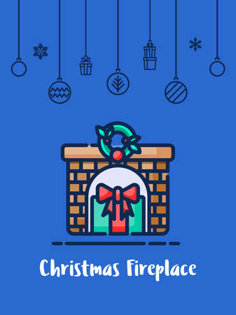Christmas Fireplace icon.のイラスト素材