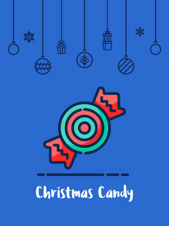 Christmas sweet candy icon. Vector Illustration.のイラスト素材